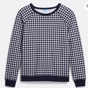 DRAPER JAMES Blue Gingham Sweatshirt